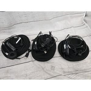 JABRA BIZ 2400 II Duo Wired On-The-Ear Headset With Microphone Black Lot of 3